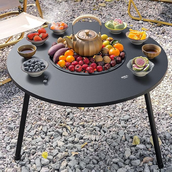 Outdoor Charcoal BBQ Grill Portable Charcoal Barbecue Grill with A Variety of Grilling Accessories Perfect for Outdoor Cooking & Grilling, BBQ, Patios with Carry Bag(E)