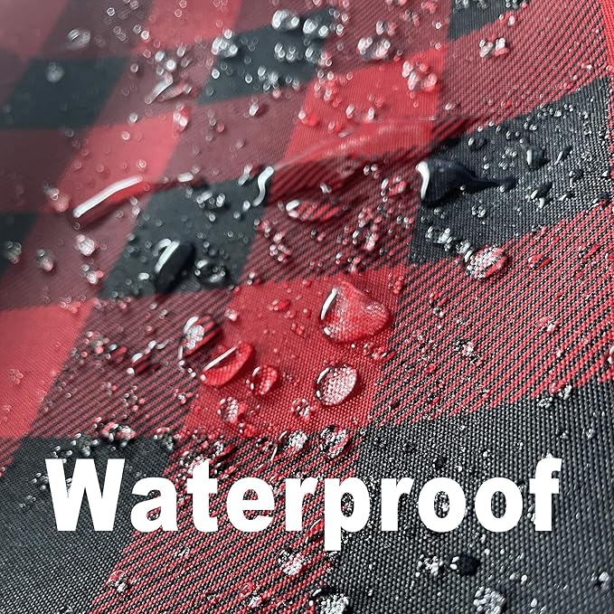 Waterproof Plaid Tablecloth Fabric - Round 108 Inch Classic Gingham Checker Table Cloth for Indoor/Outdoor Use - Buffalo Table Cover for Picnics, BBQs, and Parties