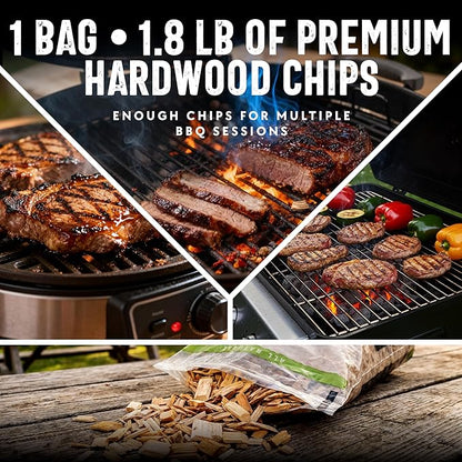 Mr. Bar-B-Q Apple Wood Smoker Chips, Wood Chips for Smokers, Alternative for Charcoal Briquettes Can be Use on Gas, Charcoal Grills, 100% Natural Apple Flavor for Grilling BBQ, Camping (1.8 Lb Bag)