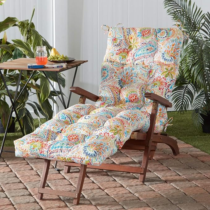 Greendale Home Fashions 72 x 22-inch Outdoor Chaise Lounge Cushion, Jubilee