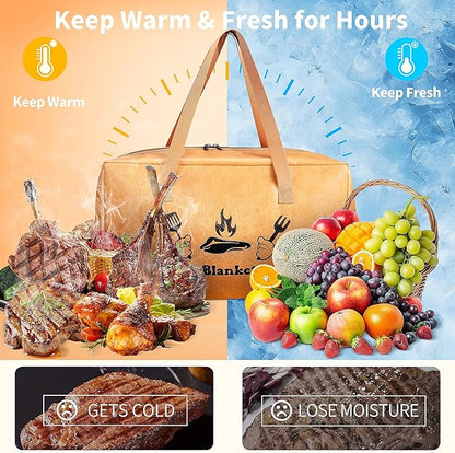 BBQ Blanket for Resting Meat, Insulated Meat Resting Bag for Moisture Retention and Tender BBQ, Heavy-Duty Meat Blanket with Wide Mouth Design for Briskets, Pork Shoulders, Steaks