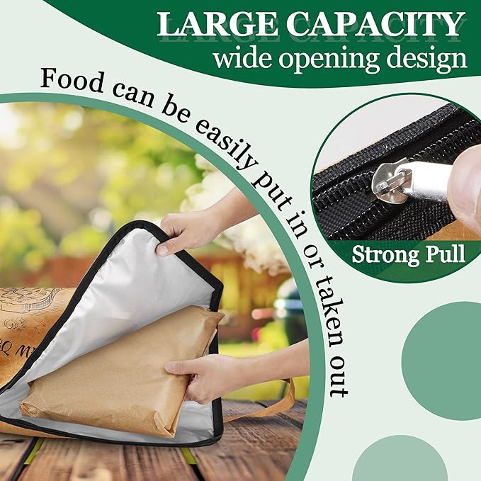 21.5in BBQ Blanket for Resting Meat, HaSteeL Insulated Brisket Resting Bag with Wide Mouth, BBQ Smoker Accessories Barbecue Tool for Brisket/Pork/Turkey, BBQ Gifts for Men