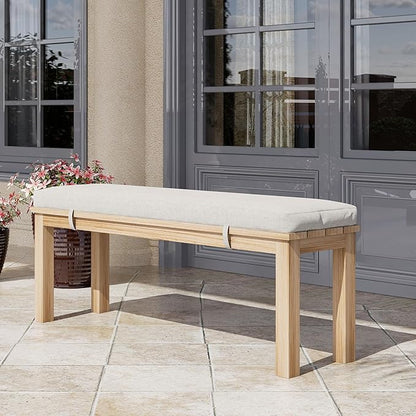 FansaFurn Outdoor Patio Bench, Metal Aluminum Outdoor Bench with Waterproof Cushions, Outdoor Patio Furniture Seating for Porch, Balcony, Deck, Backyard, Brown
