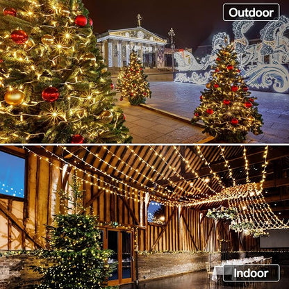 328FT 1000 LED Christmas Lights Outdoor Waterproof, Timer & Memory Function, 8 Modes Warm White String Lights Plug in Twinkle Lights for Xmas Tree Holiday Garden Indoor Party Decor