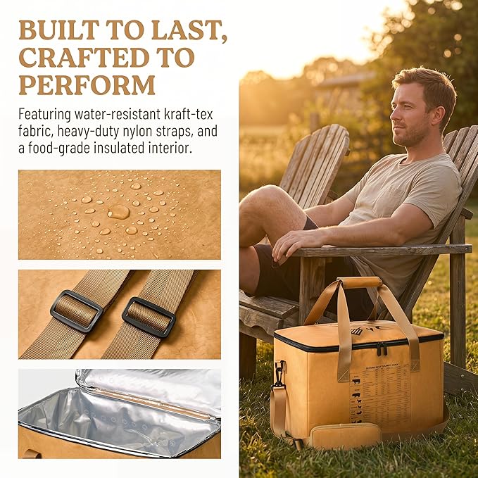 BBQ Blanket for Resting Meat,Reusable BBQ Resting Bag for Meat, Includes Resting Time Guide, Leak-Proof Oxford Cloth with Thick Insulation, Yellow 3D Bag
