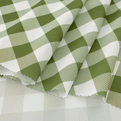 Waterproof Plaid Tablecloth Fabric - Round 120 Inch Classic Gingham Checker Table Cloth for Indoor/Outdoor Use - Buffalo Table Cover for Picnics, BBQs, and Parties