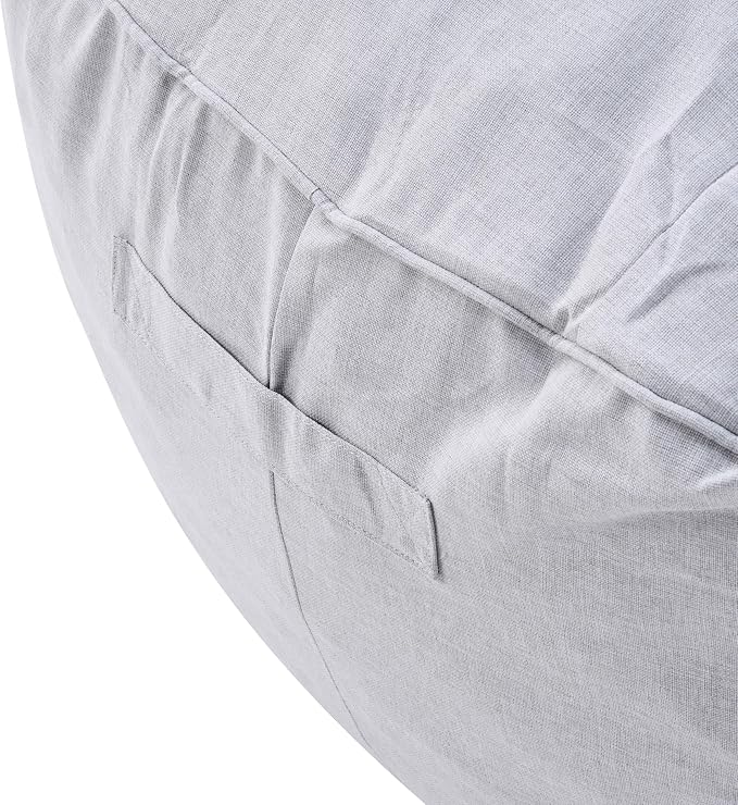 Christopher Knight Home Hilar Outdoor Bean Bag Chair, Fabric Bean Bag Lounger for Adults and Kids, Outdoor Comfy Reading Chair, Patio Lounge Sofa for Poolside Garden, Gray