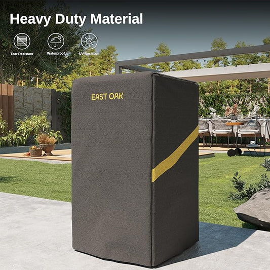 East Oak 30-Inch Electric Smoker Cover for Outside with Vents, Heavy Duty 600D PVC Waterproof UV-Resistant Smoker Grill Cover, Vertical Smoker Cover with Straps and Buckle for Convenient Storage