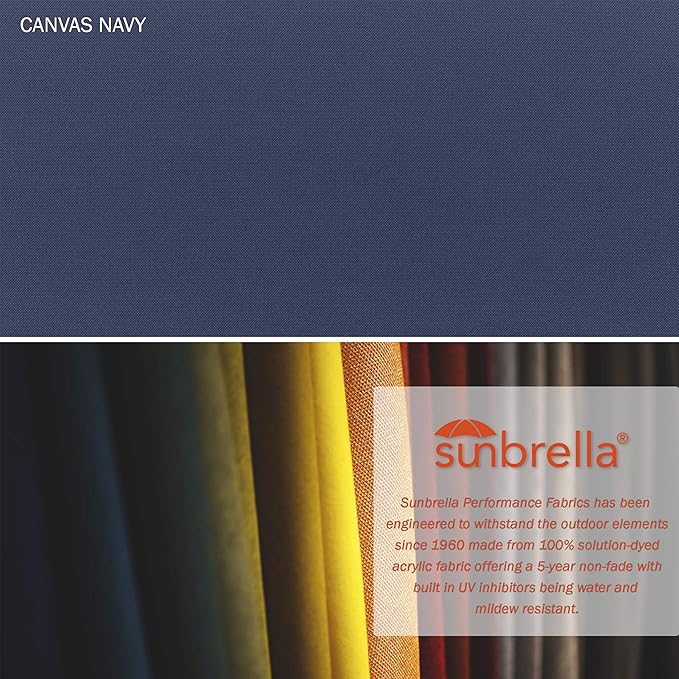 California Umbrella 11' Round Aluminum/Fiberglass Umbrella, Pulley Lift, Bronze Pole, Sunbrella Navy Fabric