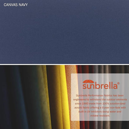 California Umbrella 11' Round Aluminum/Fiberglass Umbrella, Pulley Lift, Bronze Pole, Sunbrella Navy Fabric