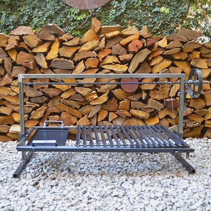 Iron Argentinian Style Santa Maria Grill - V Angle - Size medium (40 x 20 in) 100 x 50 cm (Iron Argentinian Style Santa Maria Grill - V Angle + Brazier)
