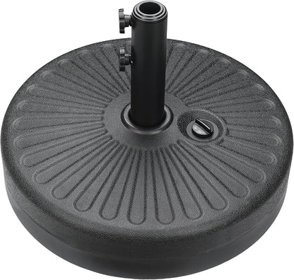 20" 50 lbs Fillable Heavy Duty Umbrella Base, Stable Outdoor Stand, Durable Holder for Lawn Patio Deck and Poolside Parasols, Black