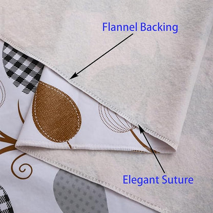 Walrus Heavy Duty Vinyl Tablecloth with Flannel Backing Waterproof Oil-Proof Plastic Table Cloth Stain-Resistant Wipeable Rectangle or Square Table Cover for Indoor and Outdoor (Leaves, 60X102 Inch)