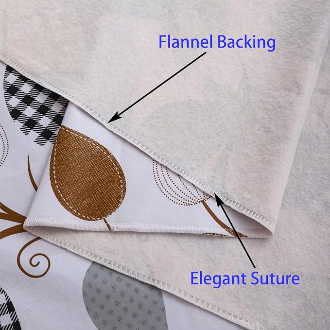 Walrus Heavy Duty Vinyl Tablecloth with Flannel Backing Waterproof Oil-Proof Plastic Table Cloth Stain-Resistant Wipeable Rectangle or Square Table Cover for Indoor and Outdoor (Leaves, 52X70 Inch)