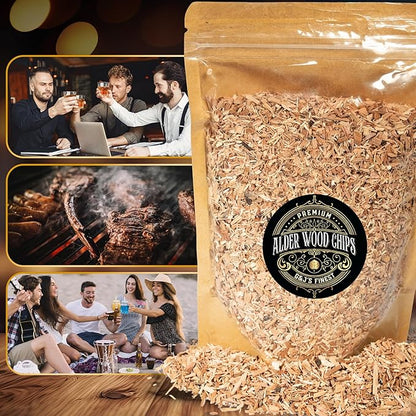 Alder Wood Chips for Cocktail Smoker; Smoked Whiskey/Bourbon/Old Fashioned Drinks - Fine Sawdust Shavings for Cocktail Smoking Guns, Smoke Box, BBQ - 5oz Gift Bag & Spoon By G&J's Finest