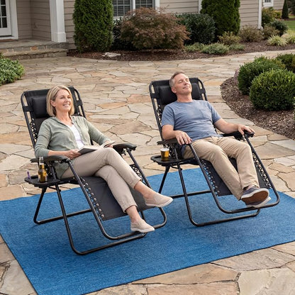 Adjustable Folding Lounge Chair, Portable Camping Chair for Adults with Headrest, Reclining Outdoor Chair with Removable Tray, Foldable Low Beach Chair for Camping, Picnic, Travel, Black