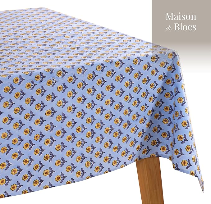 100% Cotton Hand Block Printed, Tablecloth for Kitchen, Dining, Table Cover for Parties, Chritmas, Weddings, Barbecues and Summer picnics Table Cloth