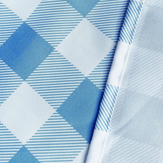 Classic Gingham Tablecloth Fabric - Oblong 58x120 Water Resistant Chequered Pattern Table Cloth for Indoor/Outdoor Use - Tabletop Cover for Birthday, Picnics, Gardens, and Parties