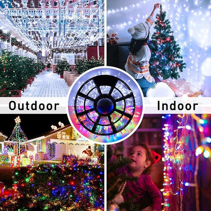 JMEXSUSS Christmas Lights, 600 LED 168FT Color Changing Christmas Tree Lights with Remote, 11 Modes, Timer, Waterproof, Clear Wire String Lights for Xmas Décor, White & Multicolor
