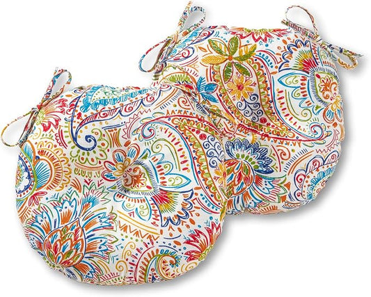 Greendale Home Fashions Jubilee Outdoor 15-inch Bistro Seat Cushion, Set of 2