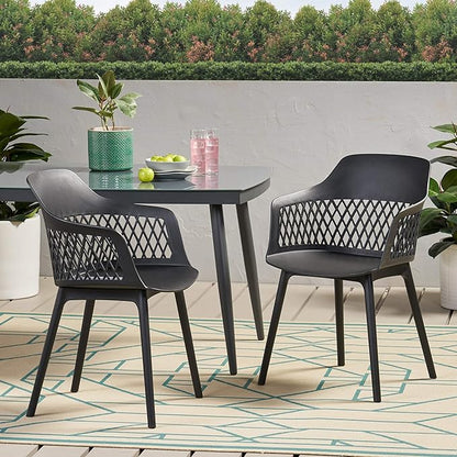 Christopher Knight Home Madeline Outdoor Dining Chair (Set of 2), Black