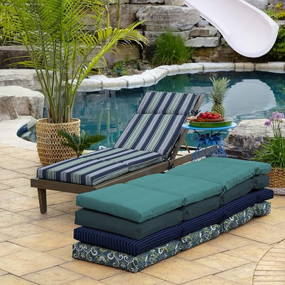Arden Outdoor Chaise Cushion, 21x72, Blue Stripe