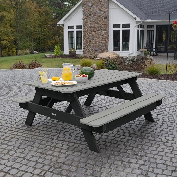 Highwood Hometown Picnic Table, 6 Foot, Flint