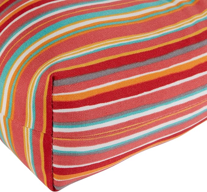 Greendale Home Fashions 72 x 22-inch Outdoor Chaise Lounge Cushion, Coral Stripe
