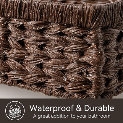 GRANNY SAYS Wicker Storage Basket for Shelves, Wicker Basket for Organizing, Decorative Basket, Woven Basket for Pantry Storage, Brown, 1-Pack