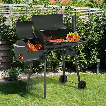 Charcoal Grills,BBQ Grill,Portable Charcoal Grill,Braised Roast Patio Grill,Grills Outdoor Cooking,Offset Smoker Grill with Thermometer,Outdoor Grills for 6-10 People,Backyard,Patio Parties