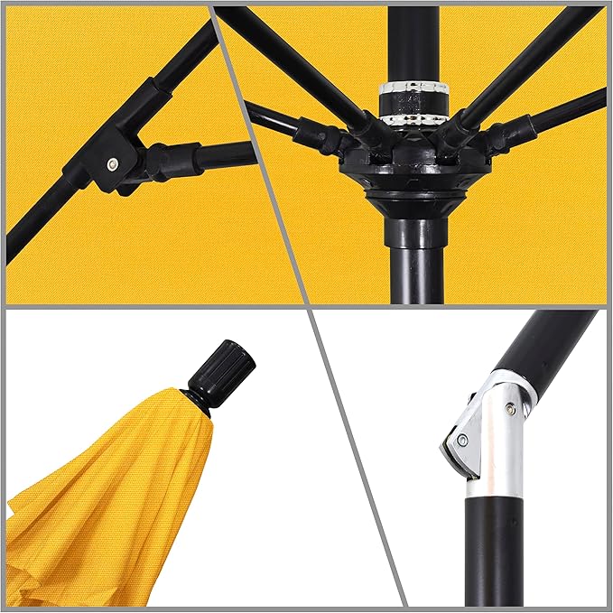 California Umbrella 9' Round Aluminum Pole Fiberglass Rib Market Umbrella