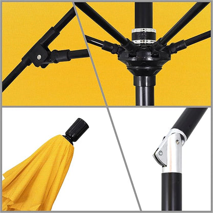 California Umbrella 9' Round Aluminum Pole Fiberglass Rib Market Umbrella