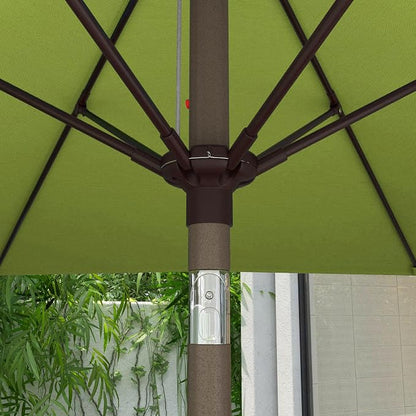 Sunline 7.5 ft Patio Umbrella with Crank & Push Button Tilt, Outdoor Market Umbrella with UV Protection & Wind Vent and Fiberglass Ribs, Metal Frame for Deck, Pool & Table, Lime