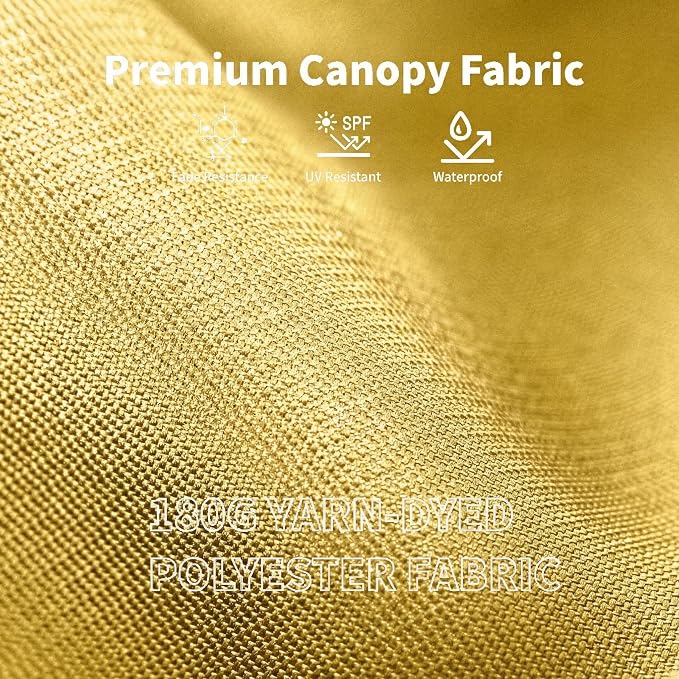 10FT Solar Umbrella 32 LED Lighted Patio Umbrella Table Market Umbrella w/Tilt and Crank, UV-Resistant Outdoor Umbrella for Pool, Garden, Deck, Sunshine Yellow