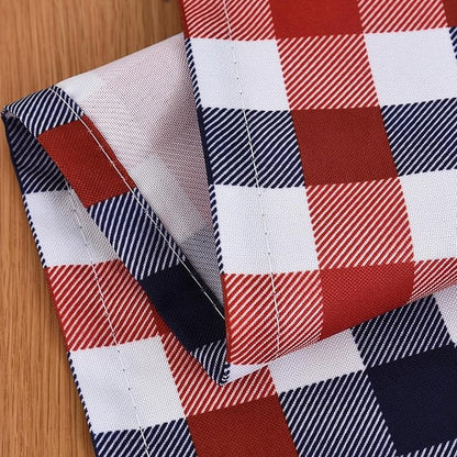 Waterproof Checkered Tablecloth Runner Fabric - Rectangle 12x108 Inch Classic Gingham Buffalo Plaid Table Cover for Indoor/Outdoor Use - for Kitchen, BBQs, and Parties