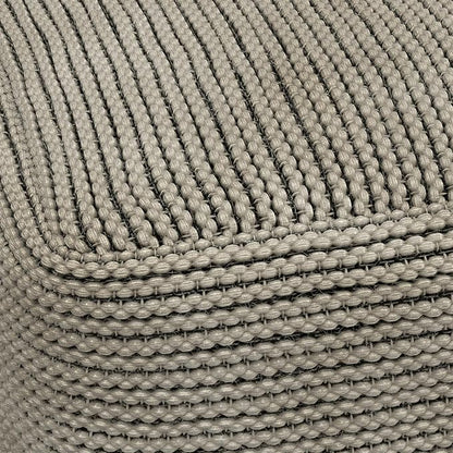 SIMPLIHOME Eastmont 18" Wide Square Pouf in Beige PET Polyester | Versatile boho indoor/outdoor footstool, extra seating for living room or bedroom or patio with assembled design, assembled.