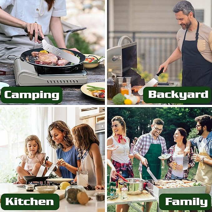 134 Pcs Griddle Accessories Kit, Perfect Hibachi Flat Top Grill Tools for Blackstone and Camp Chef, Enlarged Beefed-up Grill Spatula Gift Set with Basting Cover, Burger Press for Outdoor BBQ.