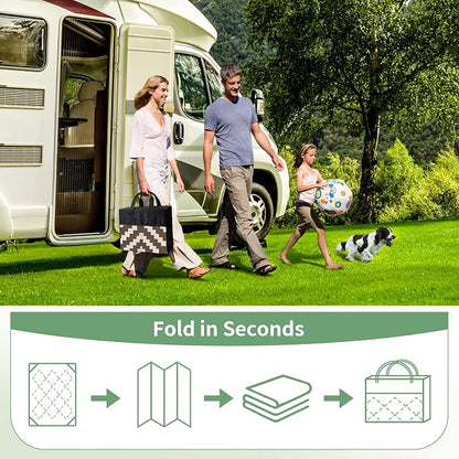 GENIMO Outdoor Rug, Waterproof Plastic Rugs for Patio, 8'x10' Coffee Beige | Outside Larger Modern Carpet Mat for Porch Decor, Deck, Balcony, Camping, RV, Backyard, Picnic, Beach, Reversible, Foldable