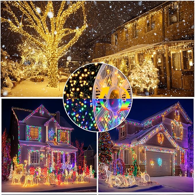 TW SHINE Color Changing Christmas Lights, 328FT 1000LED Warm White & Multi Color Waterproof String Lights with 11 Functions, Remote Christmas Decorations for Indoor Outdoor Party Wedding Garden Decor