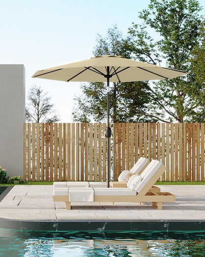 GarveeLife 9 ft Patio Umbrella, Outdoor Table Market Umbrella