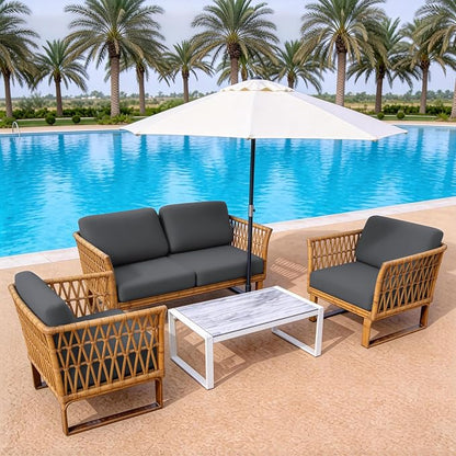 14Pcs Patio Cushion Covers, Outdoor Stretch Cushion Covers, Washable | Stretch Fit, Replacement, Washable and Reusable Furniture Protectors, Fits most patio furniture cushion covers, Cover Only