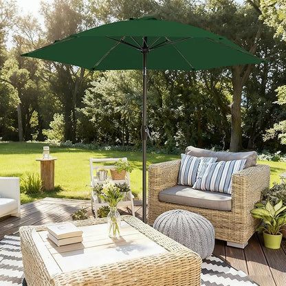 7.5FT Large Outdoor Patio Umbrella with Crank & Tilt - Durable Market Umbrella for Outdoor Patio with 6 Fiberglass Ribs for Poolside,Deck,Yard,Garden