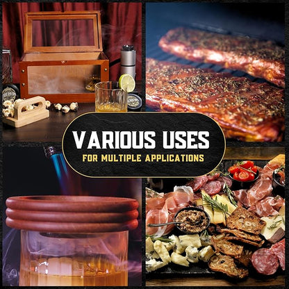 Wood Chips for Cocktail Smoker- 8-pk Fine Chunks/Shavings for Smoking Whiskey/Bourbon/Old Fashioned & Smoke Gun | Apple, Hickory/Pecan, Cinnamon, Oak, Peach, Pear, Cherry, Walnut