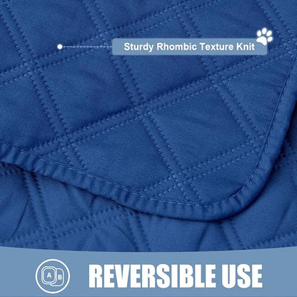 Smiry Waterproof Reversible Pet Couch Covers for Dogs | Pet Friendly, Soft Fabric, Washable Sofa Furniture Protector for Dogs Cat Kids, Checkered (40"x50", Navy/Navy)