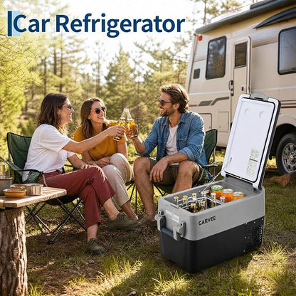 Garvee 32QT 12V Portable Refrigerator, Dual Zone Car Fridge Freezer with App Control & AC/DC Power for Camping, RV, Truck, Fishing & Home