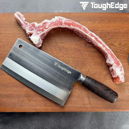 Meat Cleaver Knife, Forged 7.67" Bone Chopper, 5.6mm Thick Blade, All-in-One Chop & Slice Knife with Wenge Wood Handle for Home Kitchen & BBQ