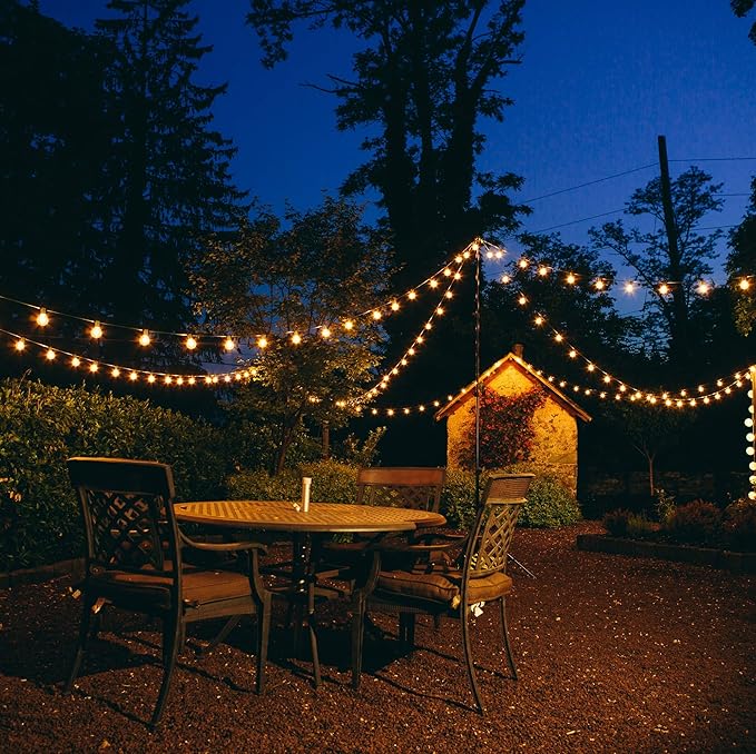 Hometown Evolution, Inc. 10 Foot Globe String Lights (10 Foot, G40 Clear - White Wire - 1.6" 5 Watt Bulbs)