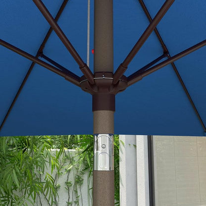 Sunline 7.5 ft Patio Umbrella with Crank & Push Button Tilt, Outdoor Market Umbrella with UV Protection & Wind Vent and Fiberglass Ribs, Metal Frame for Deck, Pool & Table, Pacific Blue