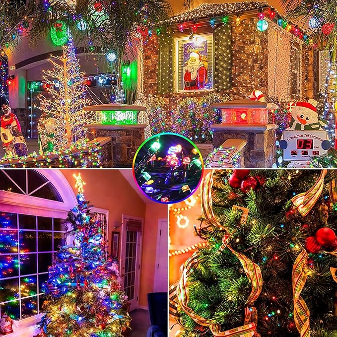 MZD8391 262FT 800LED Color Changing Christmas Light,Christmas Tree Light | Warm White & Multicolor, Waterproof, UL listed, 11 Light Mode, Remote & Timer, Memory, Fairy Lights Outdoor