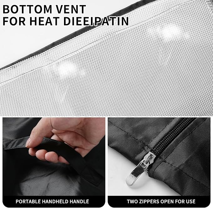 Mini Refrigerator Cover 21''W x 21''D x 46''H,Suitable for 4.0-4.5 Cu.Ft Mini Fridge/Small Refrigerator, 600D Oxford Washable, Reusable, Front can be opened, Black